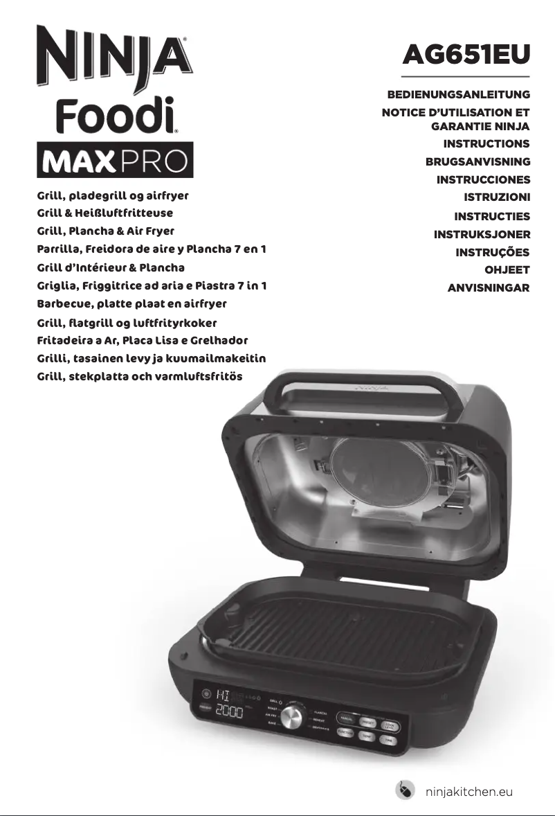 Page 1 de la notice Manuel utilisateur Ninja Foodi max Pro AG651EU