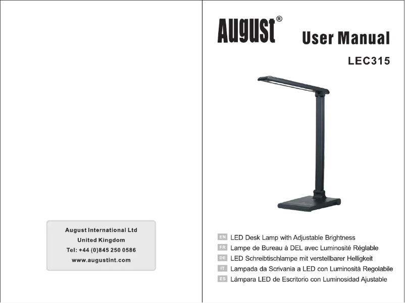 Page 1 de la notice Manuel utilisateur August LEC315