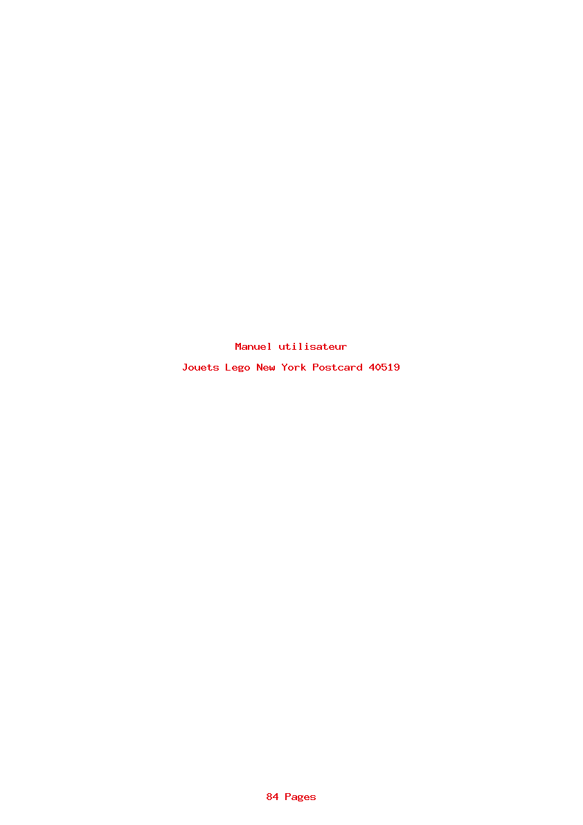 Page 1 de la notice Manuel utilisateur Lego New York Postcard 40519