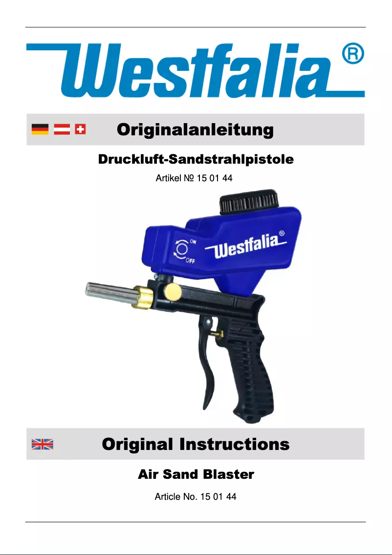 Page 1 of the manual User Manual Westfalia 150144