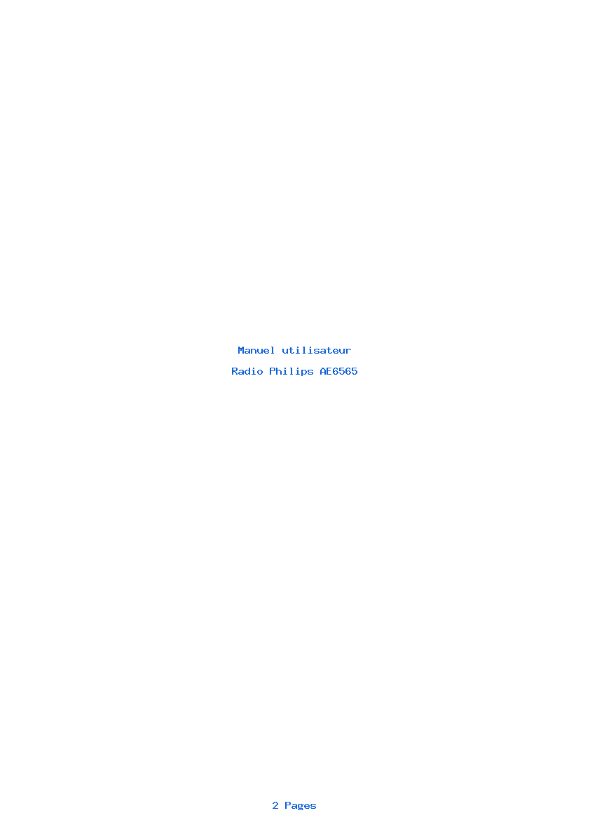 Page 1 de la notice Manuel utilisateur Philips AE6565