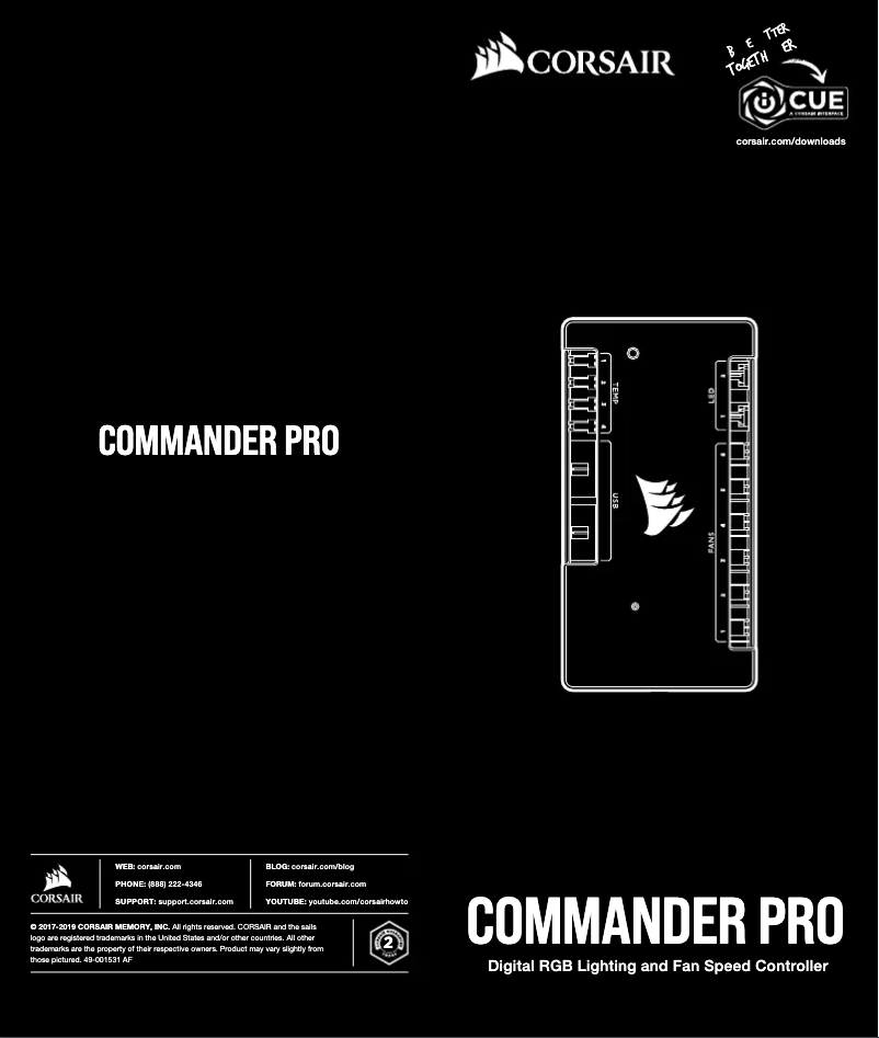 Page 1 de la notice Manuel utilisateur Corsair iCUE Commander PRO
