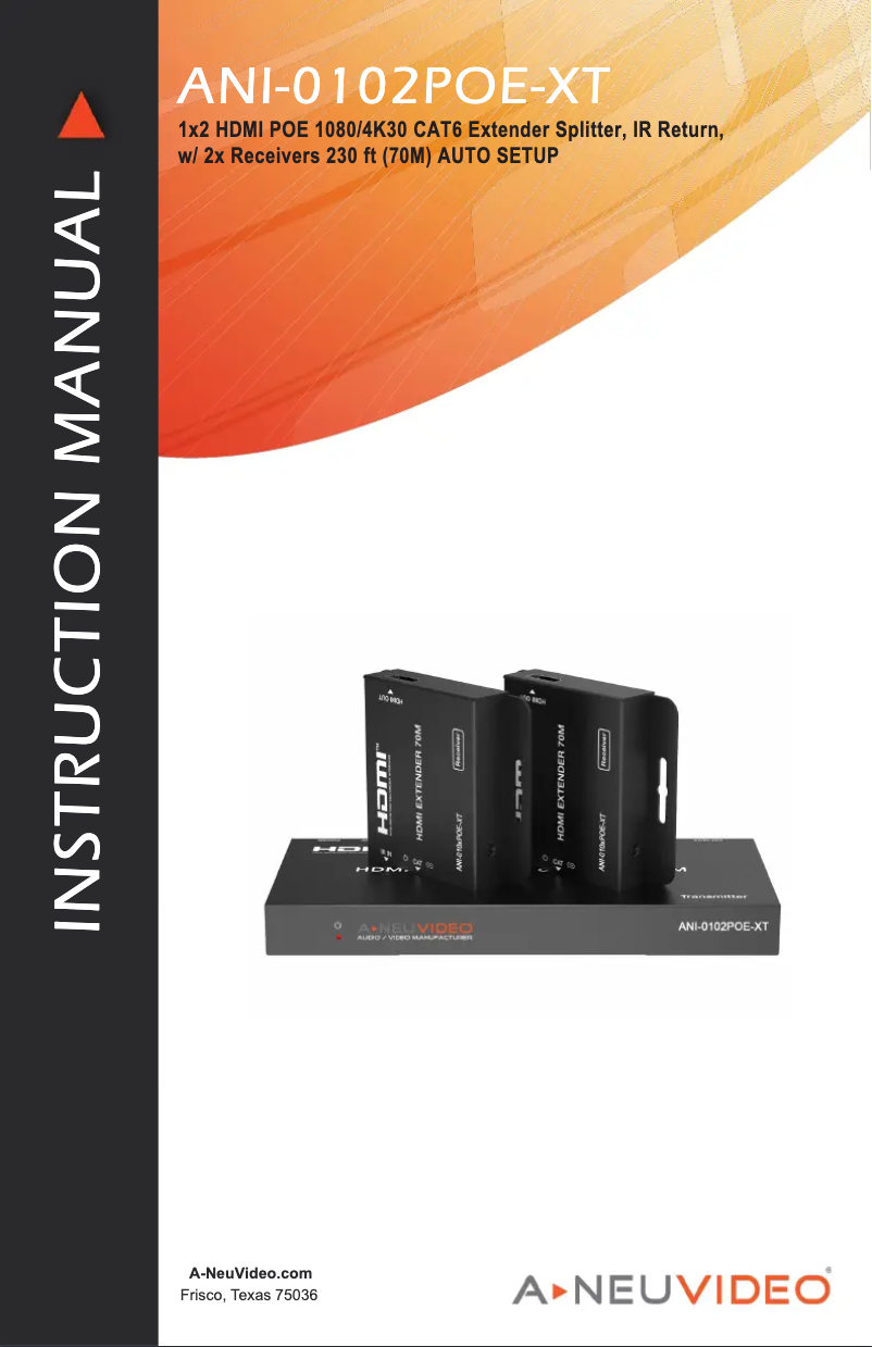 Page 1 de la notice Manuel utilisateur A-NeuVideo ANI-0102POE-XT