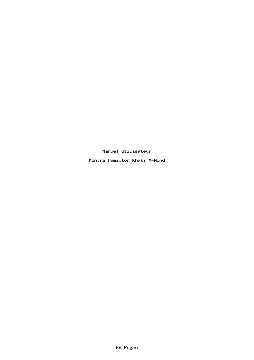 Page 1 de la notice Manuel utilisateur Hamilton Khaki X-Wind