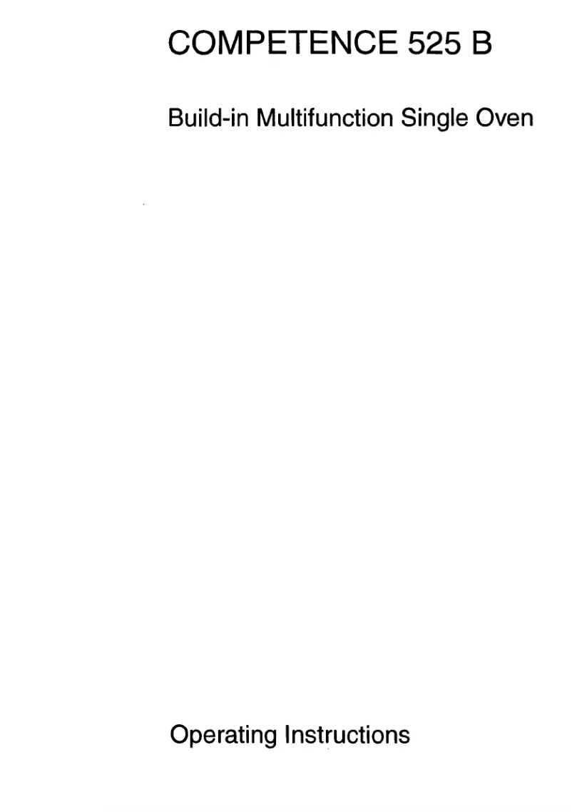 Page 1 de la notice Manuel utilisateur AEG Competence 525B D