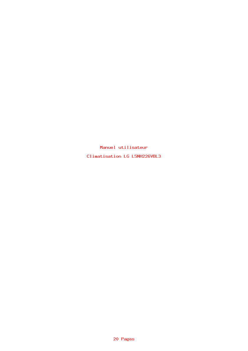 Page 1 de la notice Manuel utilisateur LG LSNH226VBL3