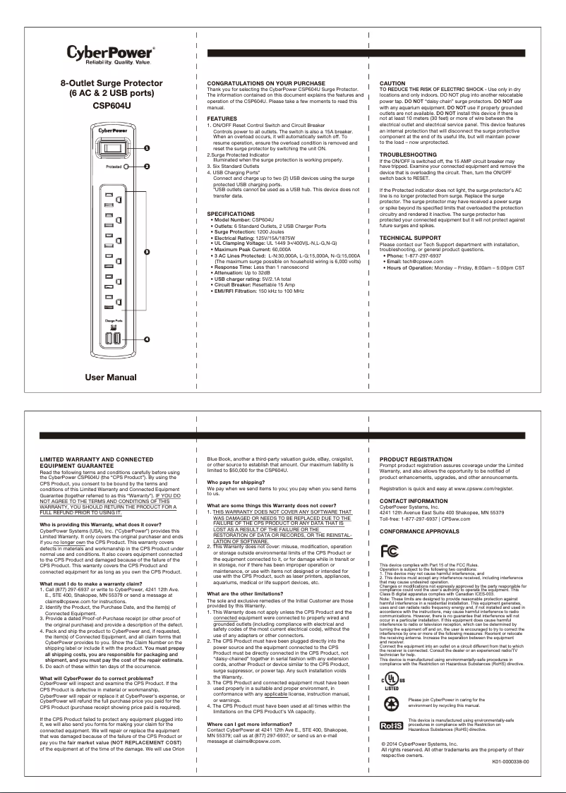 Página 1 del manual Manual de usuario CyberPower CSP604U