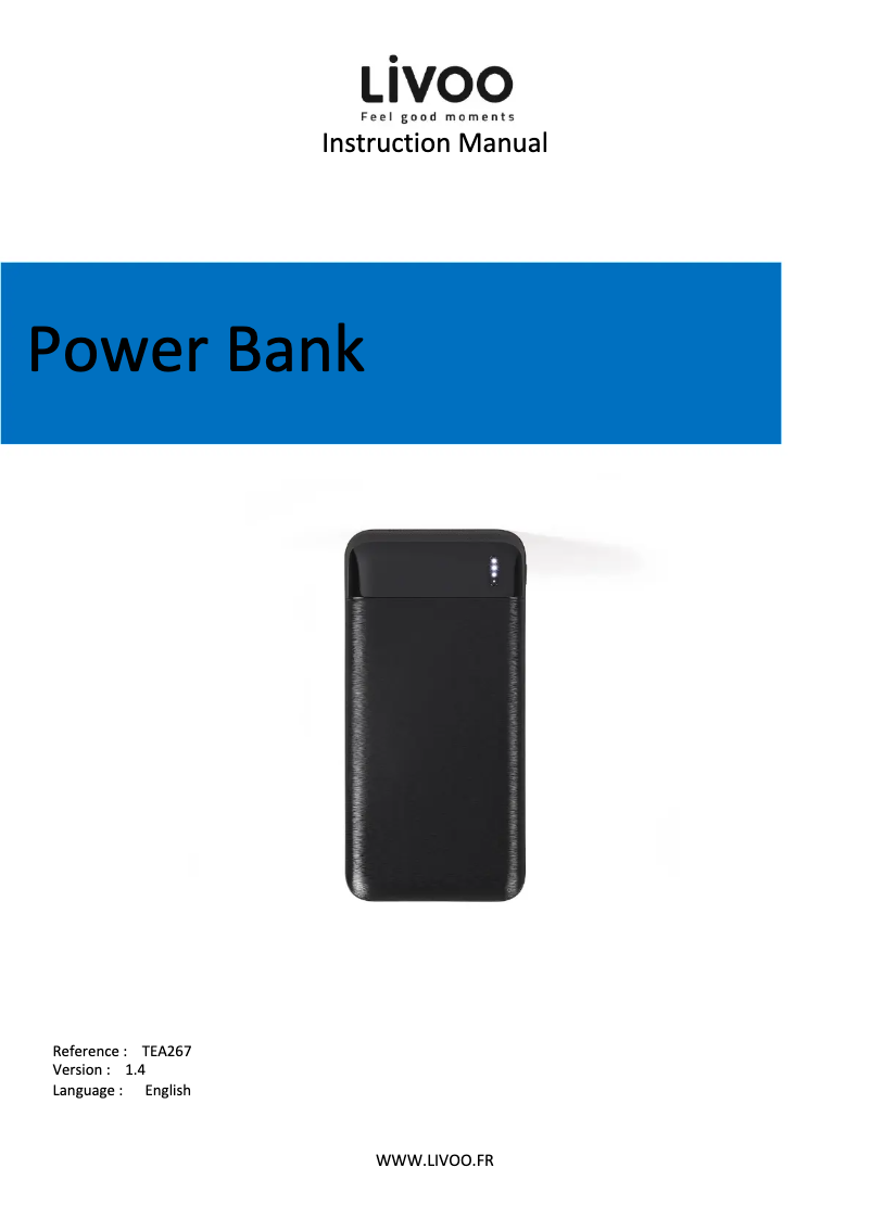 Page 1 de la notice Manuel utilisateur Livoo TEA267