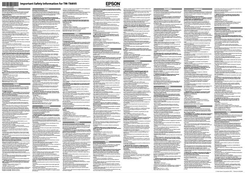 Página 1 del manual Instrucciones de seguridad Epson TM-T88VII