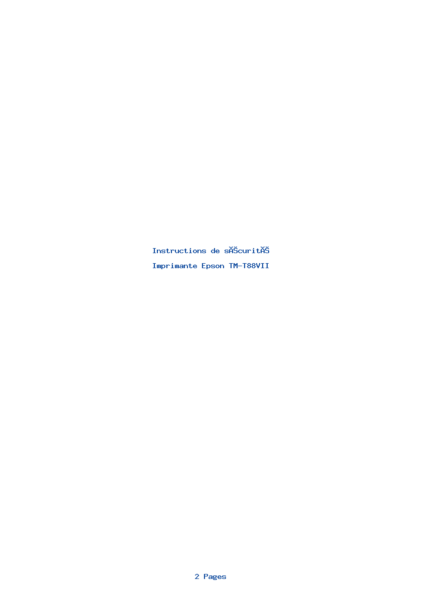 Image de la première page du manuel de l'appareil TM-T88VII