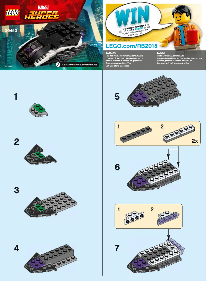 Page 1 de la notice Manuel utilisateur Lego Marvel Super Heroes 30450