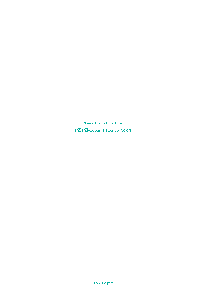 Page 1 de la notice Manuel utilisateur Hisense 50R7F