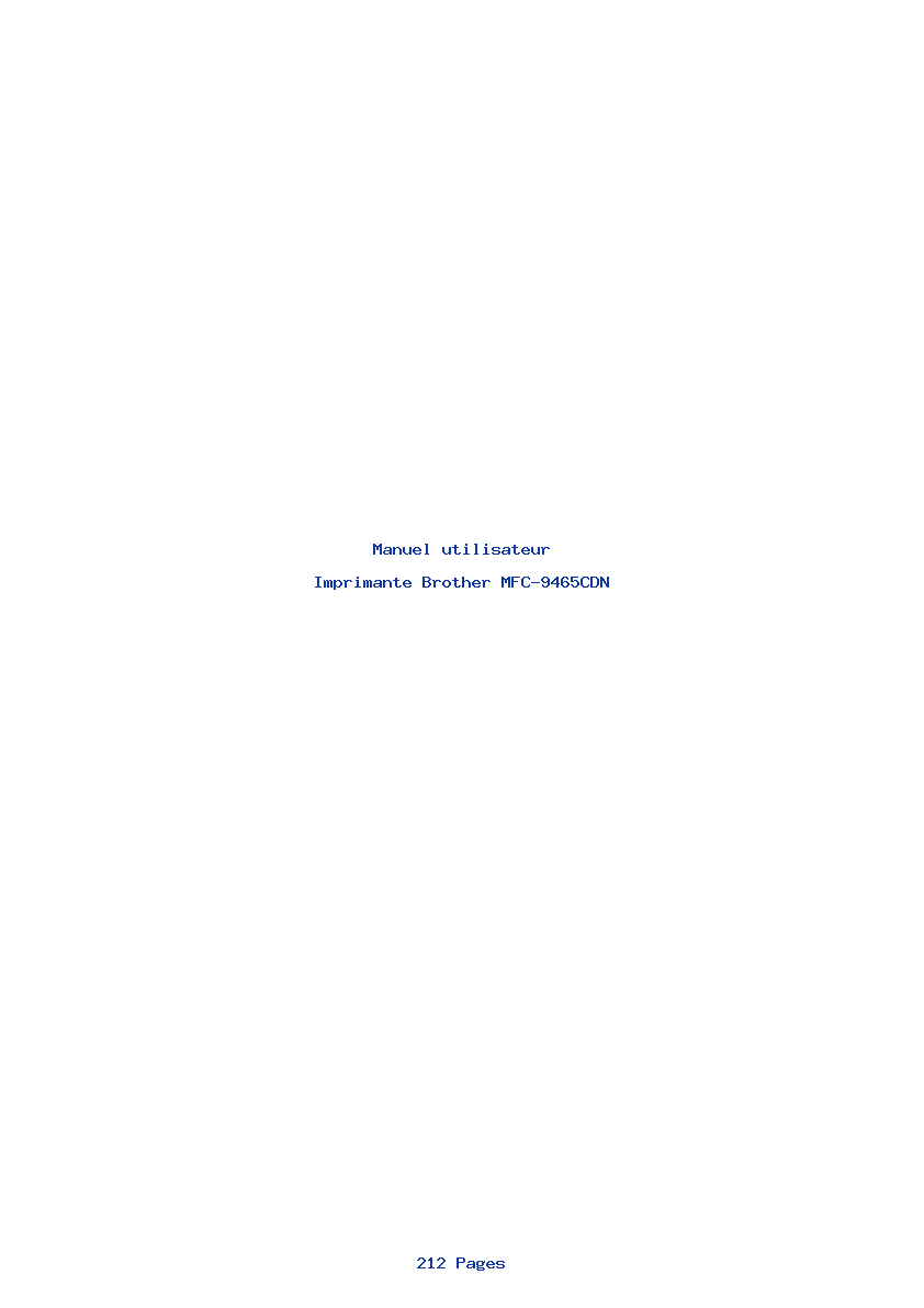 Page 1 de la notice Manuel utilisateur Brother MFC-9465CDN