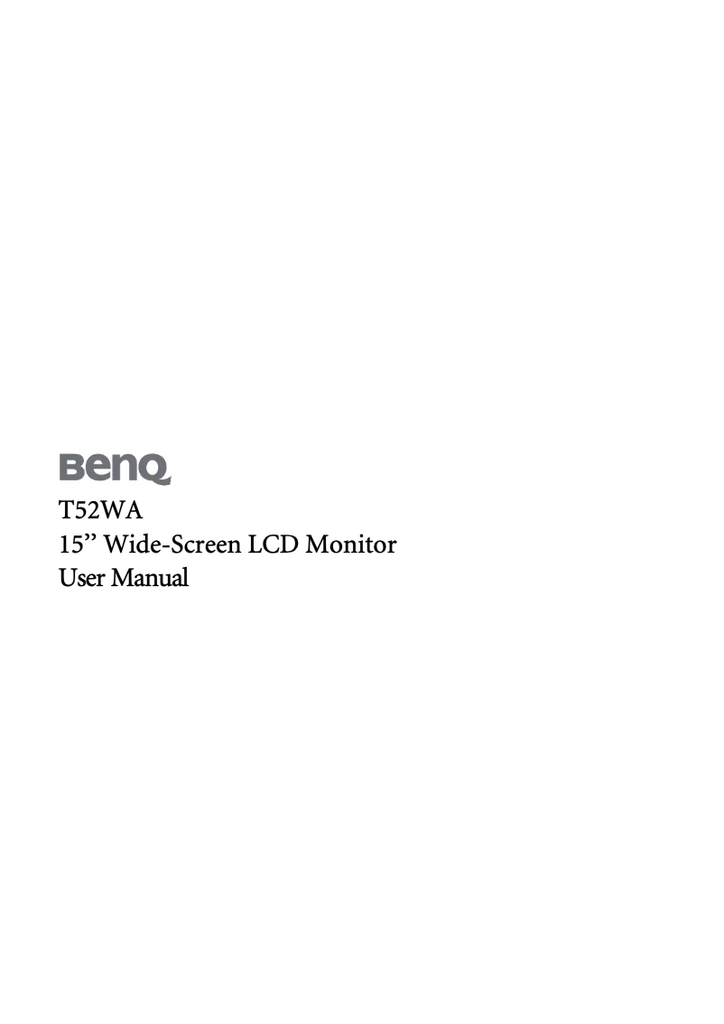 Página 1 del manual Manual de usuario BenQ T52WA