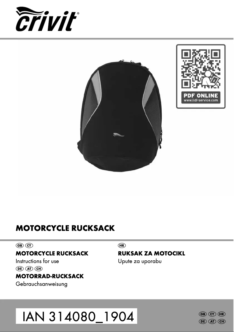 Page 1 de la notice Manuel utilisateur Crivit IAN 314080