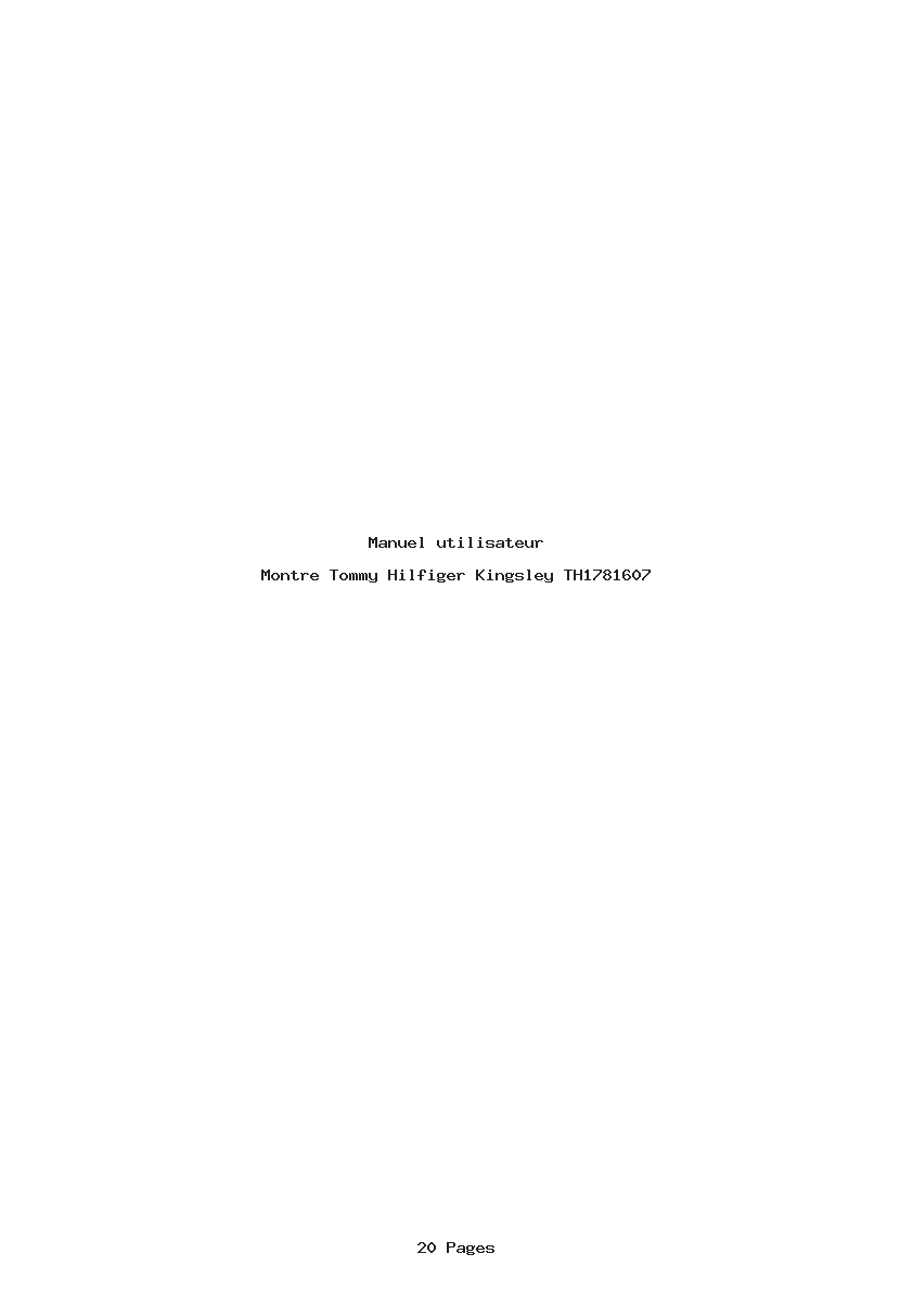 Page 1 de la notice Manuel utilisateur Tommy Hilfiger Kingsley TH1781607
