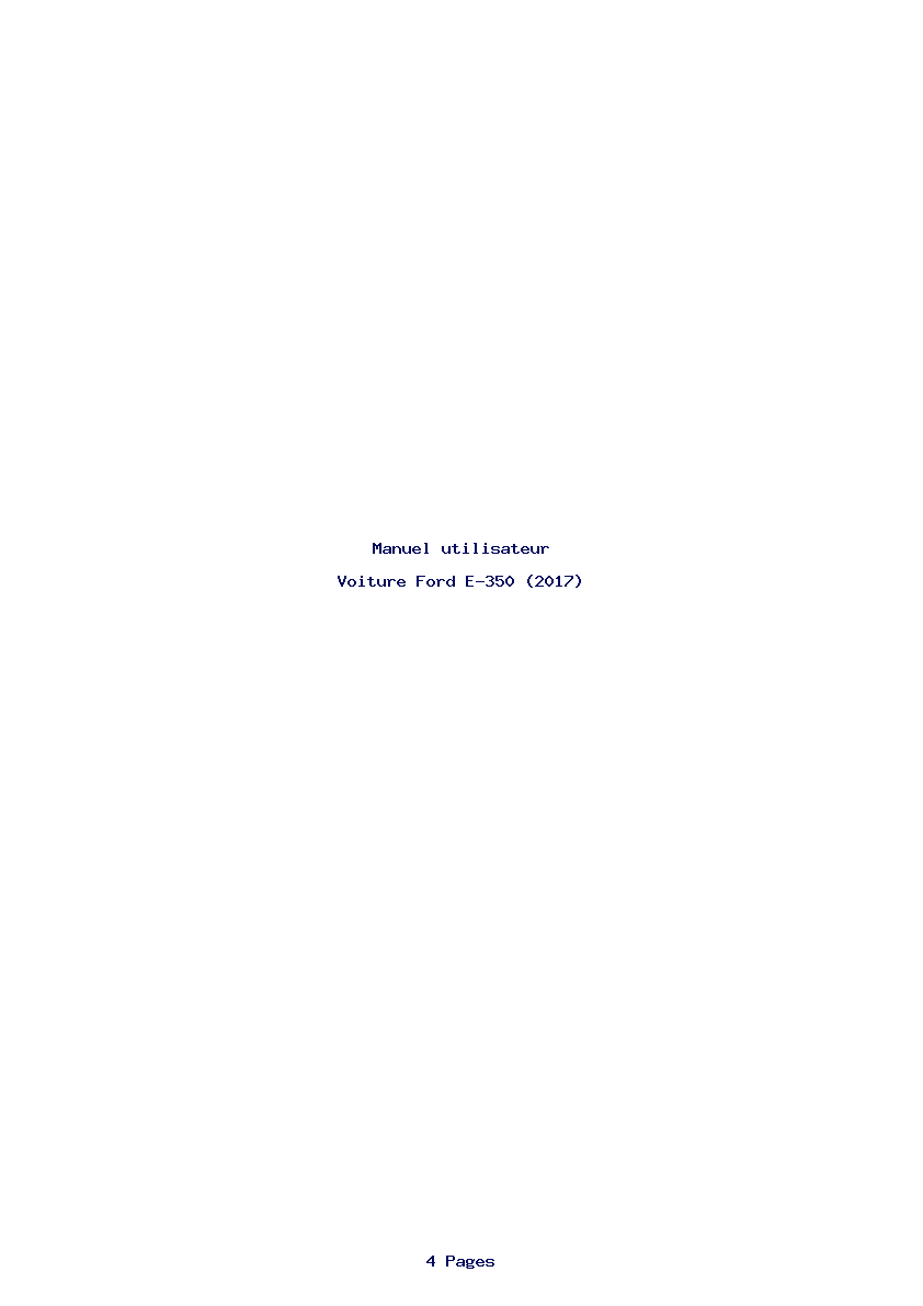 Page 1 de la notice Manuel utilisateur Ford E-350 (2017)