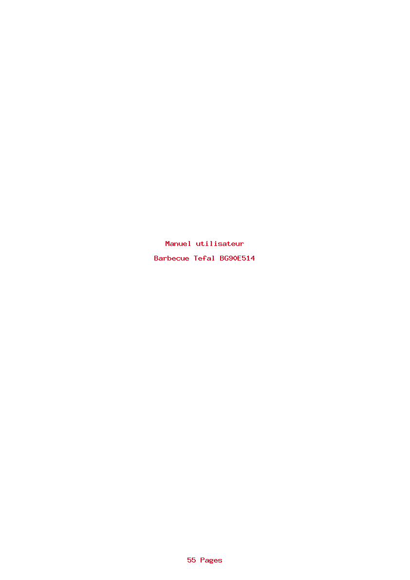 Page 1 de la notice Manuel utilisateur Tefal BG90E514
