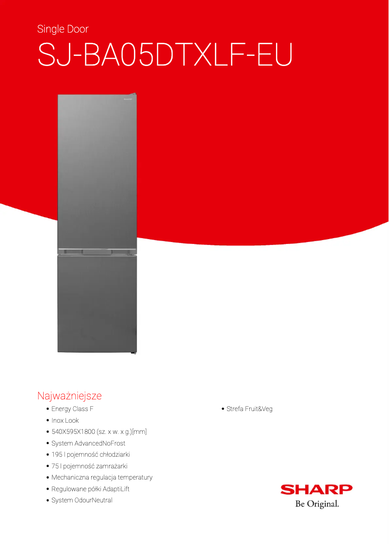 Page n°1 - Fiche technique Sharp SJ-BA05DTXLF-EU