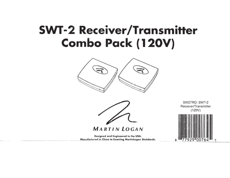 Page 1 de la notice Manuel utilisateur Martin Logan SWT -2