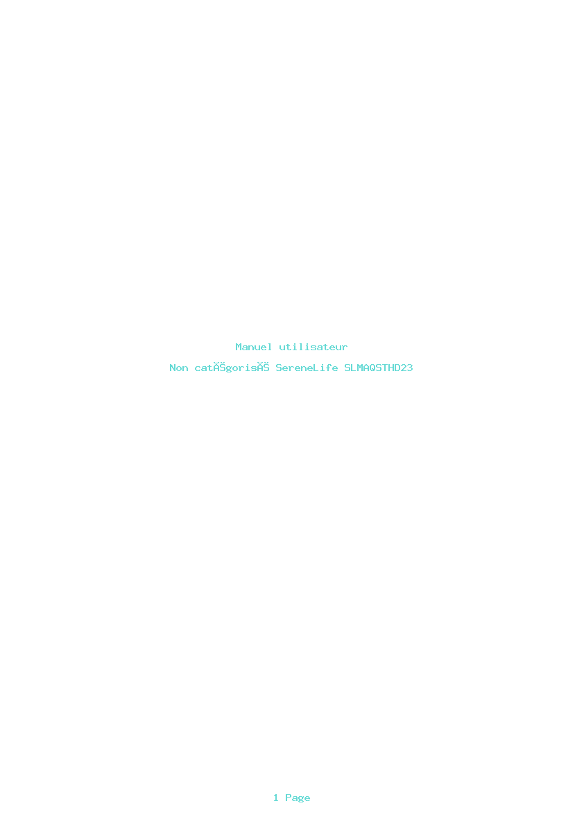 Page 1 de la notice Manuel utilisateur SereneLife SLMAQSTHD23