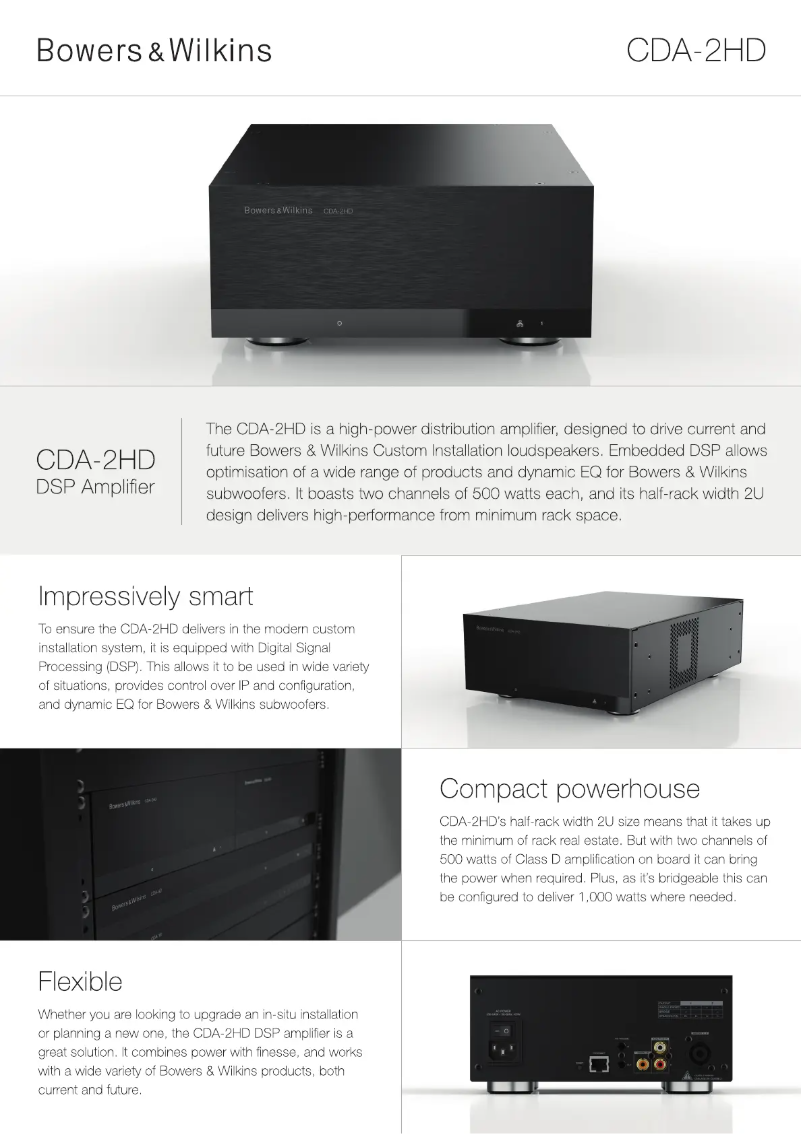 Page 1 of the manual Technical Sheet Bowers & Wilkins CDA-2HD