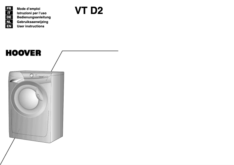 Page 1 de la notice Manuel utilisateur Hoover VT 1014 D22