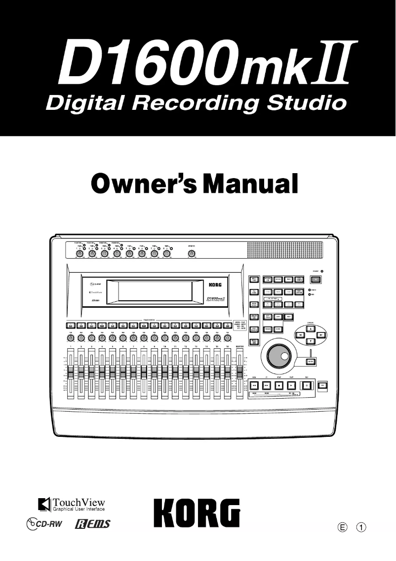 Page 1 de la notice Manuel utilisateur Korg D1600mkII