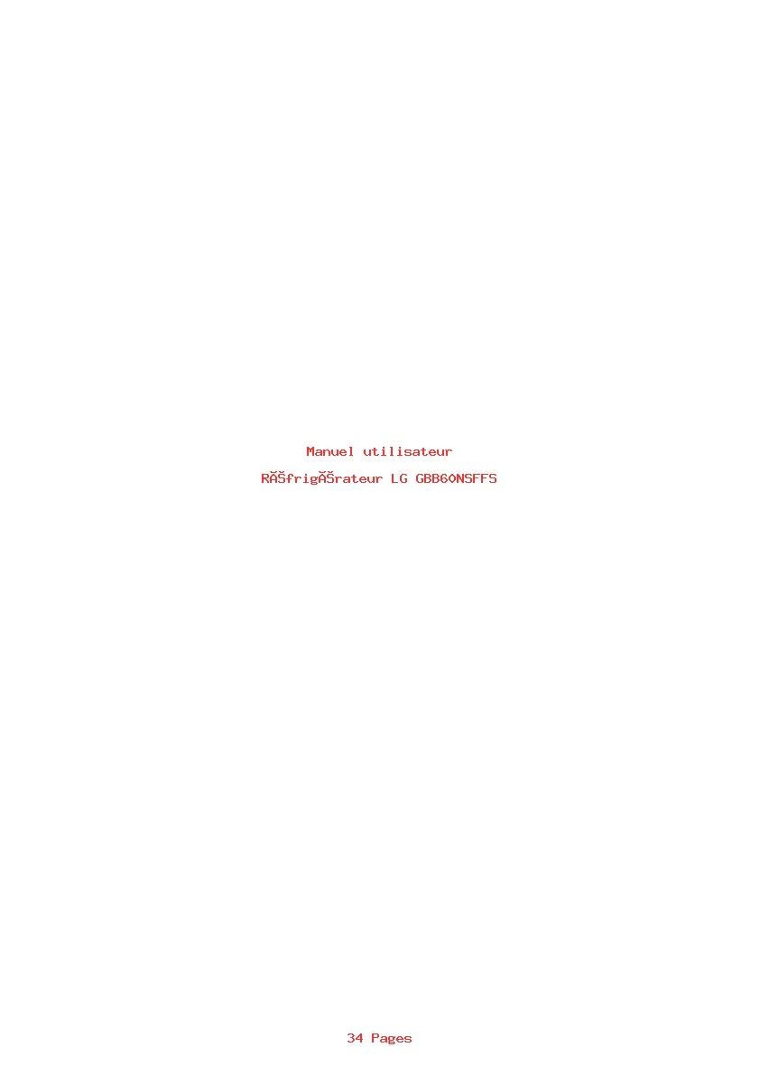 Page 1 de la notice Manuel utilisateur LG GBB60NSFFS