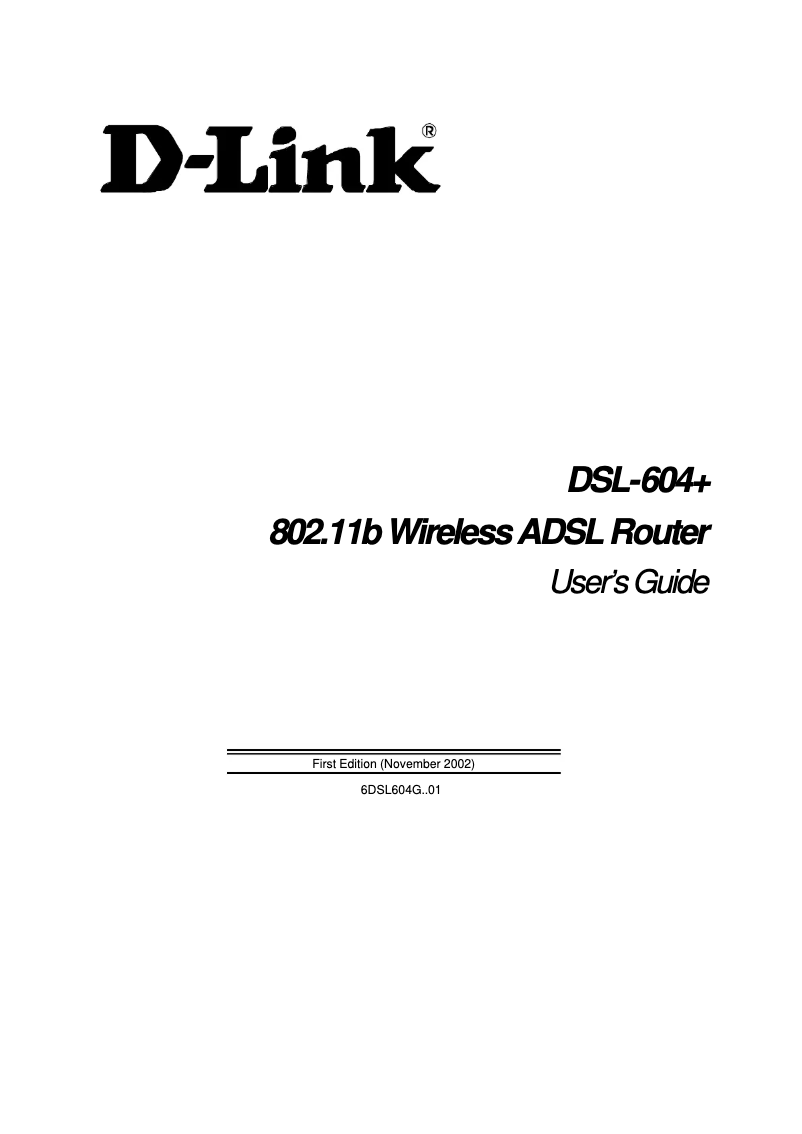 Page 1 de la notice Manuel utilisateur D-Link DSL-604+