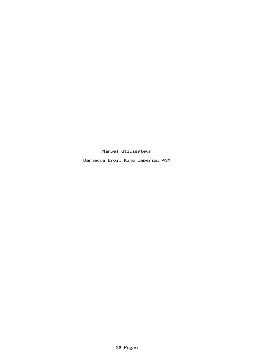 Page 1 de la notice Manuel utilisateur Broil King Imperial 490