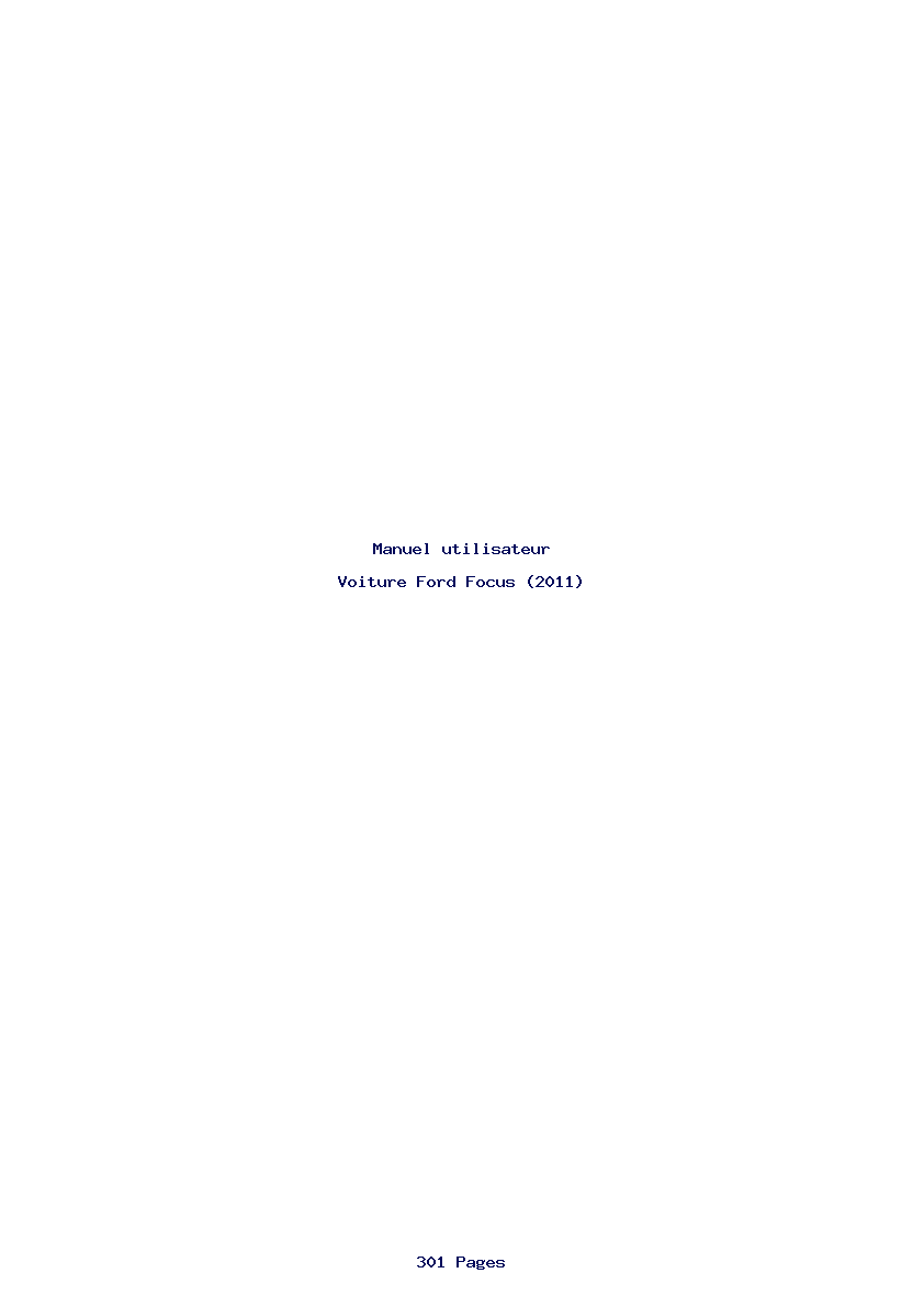 Page 1 de la notice Manuel utilisateur Ford Focus (2011)