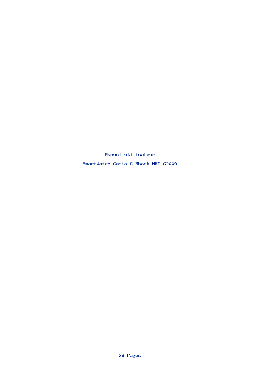 Page 1 de la notice Manuel utilisateur Casio G-Shock MRG-G2000