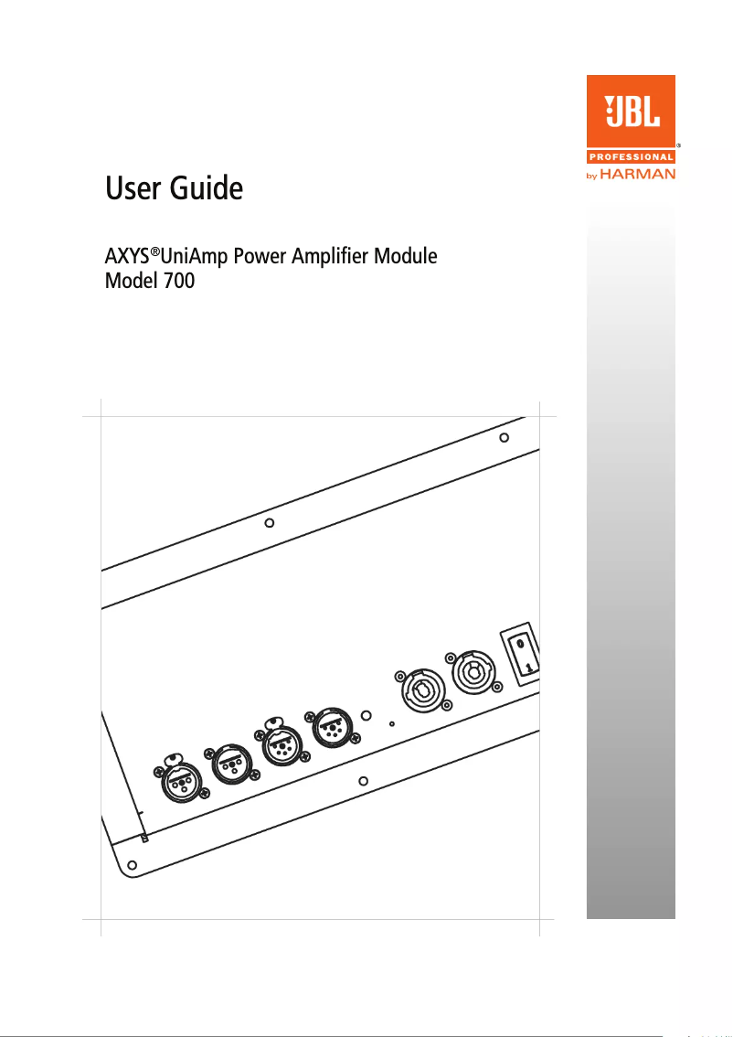 Page 1 de la notice Manuel utilisateur JBL AXYS UniAmp 700
