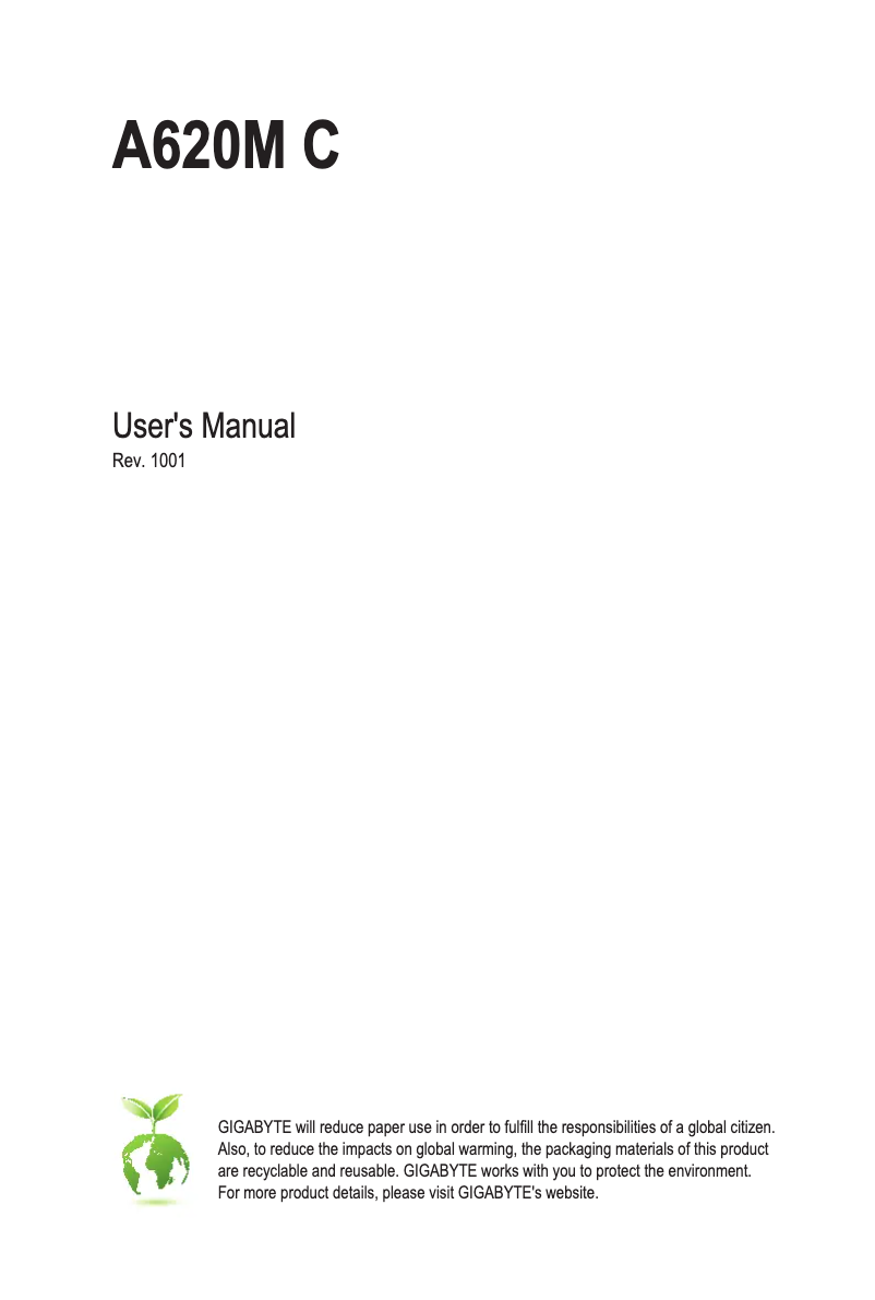 Página 1 del manual Manual de usuario Gigabyte A620M C