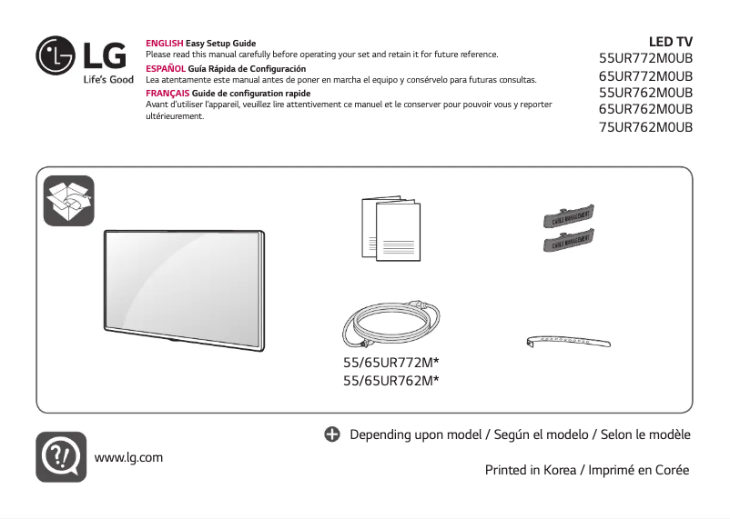 Page 1 of the manual User Manual LG 75UR762M