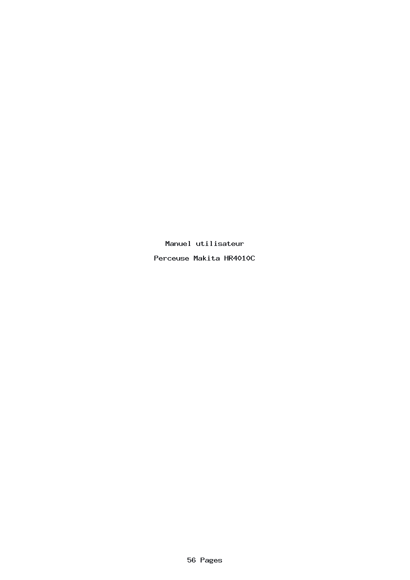 Page 1 de la notice Manuel utilisateur Makita HR4010C