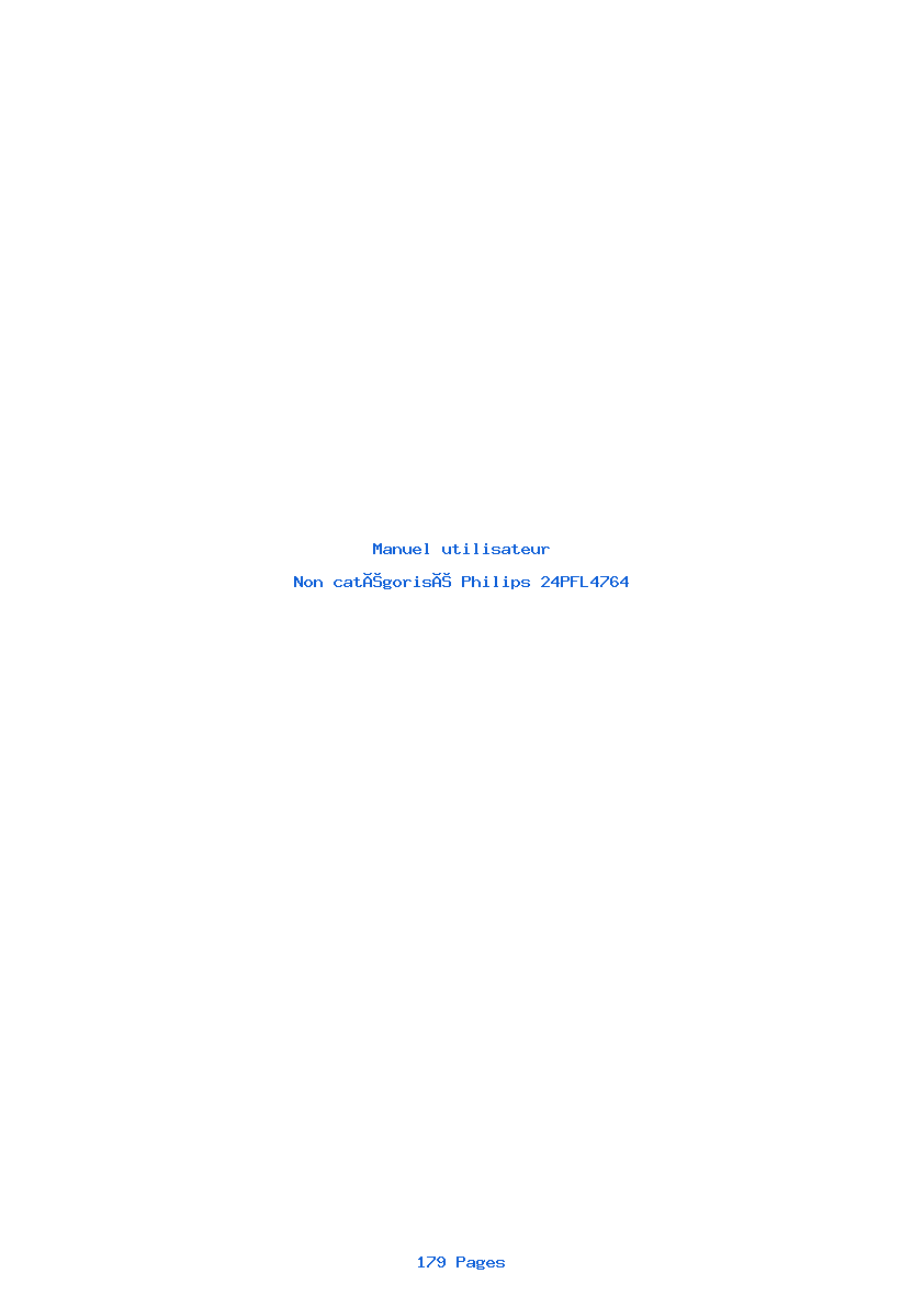 Page 1 de la notice Manuel utilisateur Philips 24PFL4764
