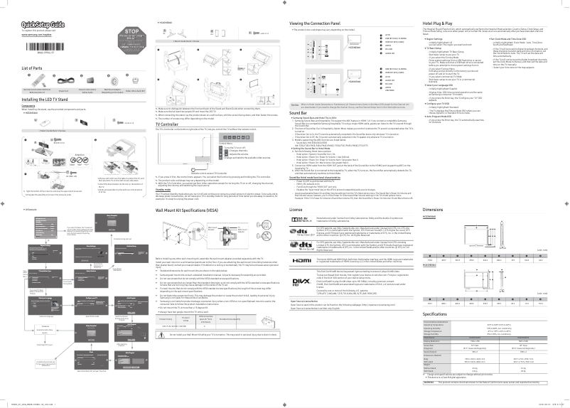 Page 1 de la notice Manuel utilisateur Samsung HG32NE460SFXZA