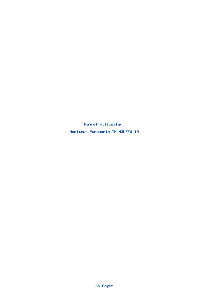 Page 1 de la notice Manuel utilisateur Panasonic TH-43LFE8-IR