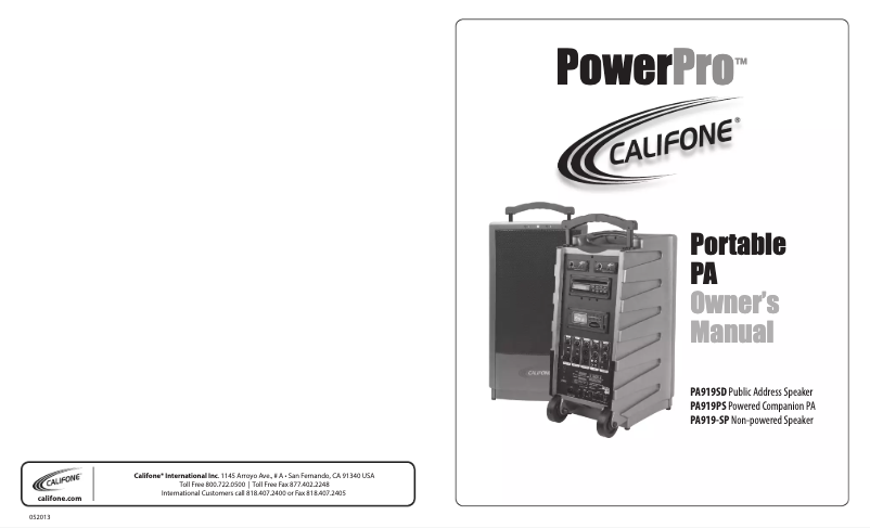 Page 1 de la notice Manuel utilisateur Ergoguys PA919PS