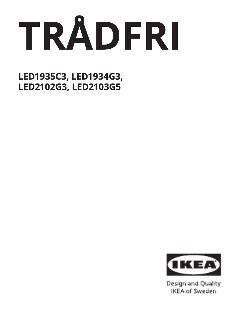 Page 1 de la notice Manuel utilisateur Ikea TRÅDFRI 704.100.65