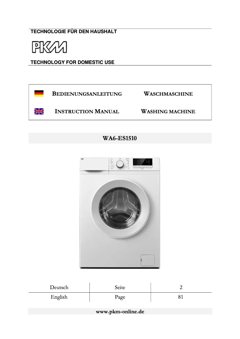 Página 1 del manual Manual de usuario PKM WA6-ES1510