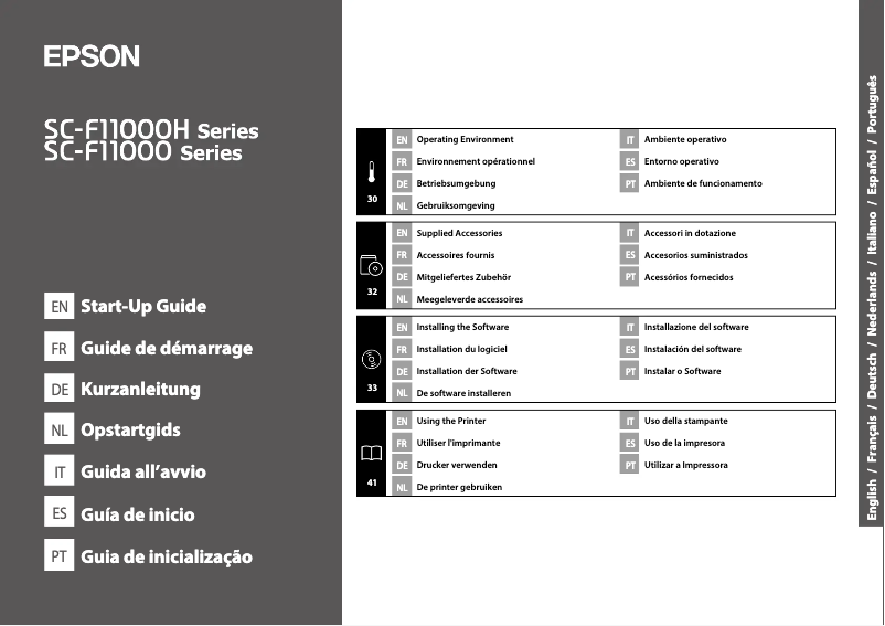 Página 1 del manual Guía de instalación Epson SureColor SC-F11000