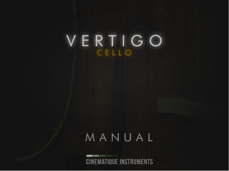 Page 1 de la notice Manuel utilisateur Steinberg Vertigo Cello