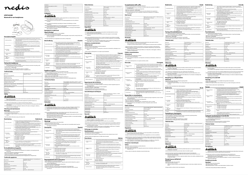 Page 1 de la notice Manuel utilisateur Nedis HPBT5050BK