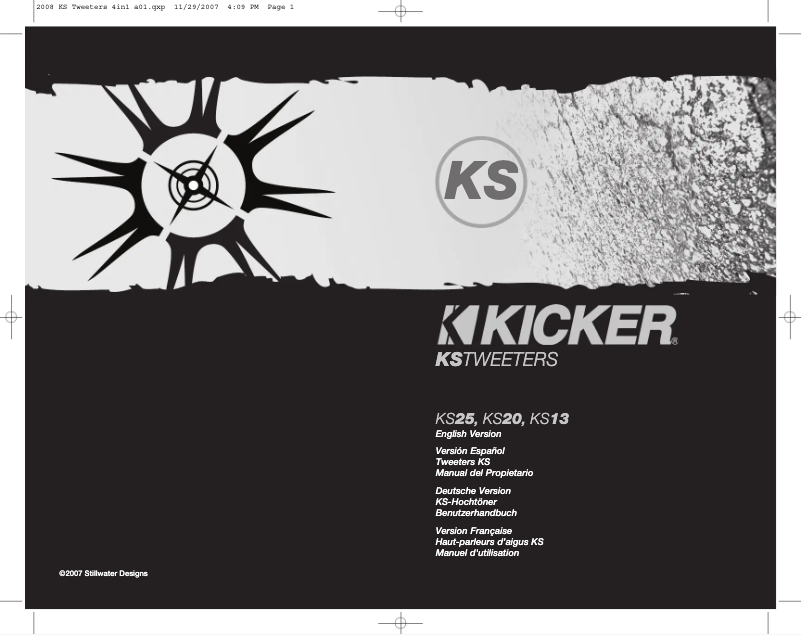 Page 1 of the manual User Manual Kicker KST254