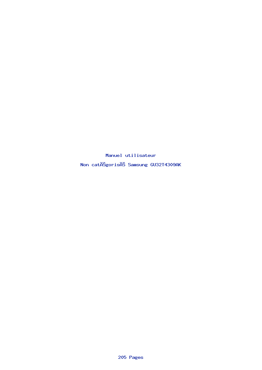 Page 1 de la notice Manuel utilisateur Samsung GU32T4309AK