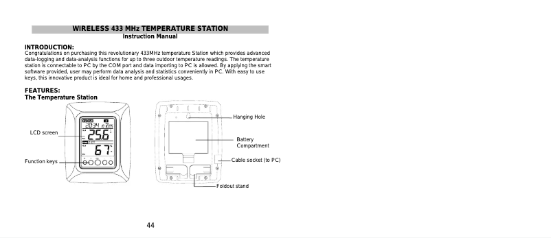 Page 1 de la notice Manuel utilisateur Techno Line WS 8610