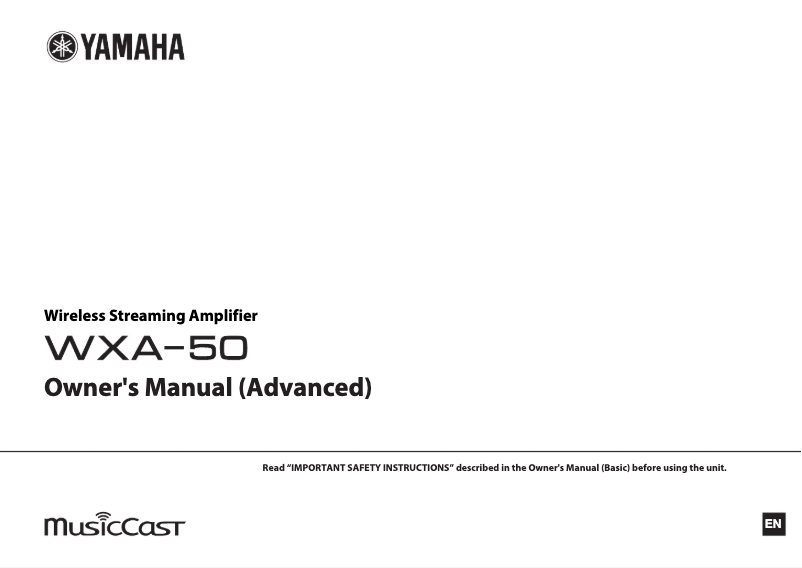 Page 1 de la notice Manuel utilisateur Yamaha WXA-50